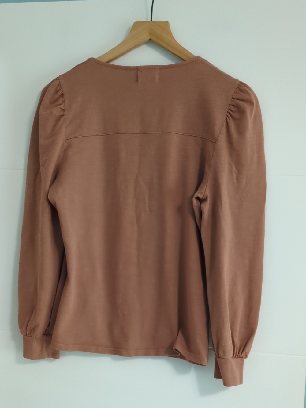 Nation LTD Bentley Work Shirt -Neck Puff Sleeve Button-Front Top  Sz M - Picture 5 of 5